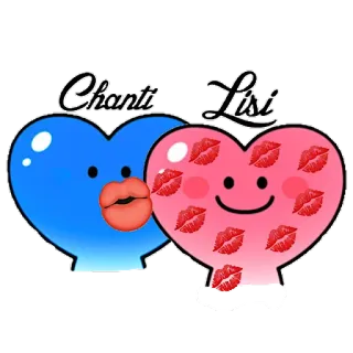 💋 89e3c66c Chanti Lisi 心, 亲亲, 卡通, 爱, 友谊, 可爱 telegram sticker