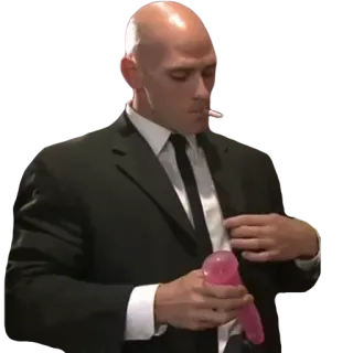 😑 156ed6aa Johnny Sins người đàn ông, bộ com lê, thuốc lá, bong bóng telegram sticker