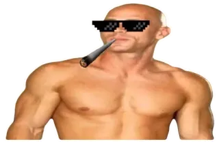 😎 a332c7ff Johnny Sins đàn ông, kính râm, hút thuốc, cơ bắp telegram sticker