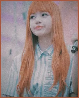 💧 1e54c259 Lisa Lisa, Kpop, Chanteuse, Portrait, Femme, Cheveux orange, Idole telegram sticker