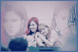 💧 5837a651 fish nnnn chips femmes, gens, heureux, amitié, mignon, rosé, lisa telegram sticker