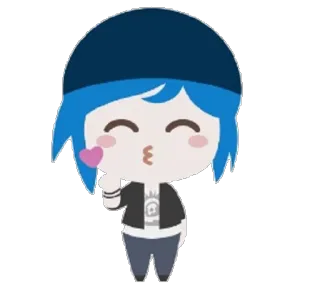 😘 98b1960a Chloe Price Life is Strange 克洛伊·普莱斯, 奇异人生, 电子游戏, 角色, 可爱, 卡哇伊, 飞吻 telegram sticker