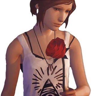❤️ 6923187c Chloe Price Life is Strange rose, sad, girl, video game, character telegram sticker