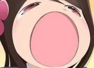 😱 f54c48ac anime, cartoon, girl, screaming, open mouth, character telegram sticker