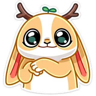 ☺️ 0aff8a10 かわいい, 動物, マンガ, うさぎ, カワイイ, ステッカー telegram sticker