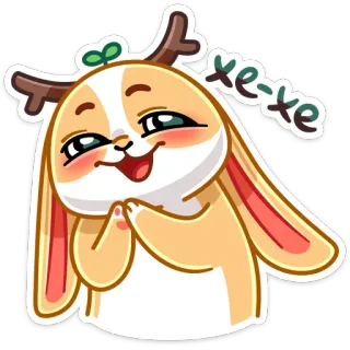 😈 ee6c3c71 хе-хе かわいい, 動物, ウサギ, うさぎ, へへ telegram sticker