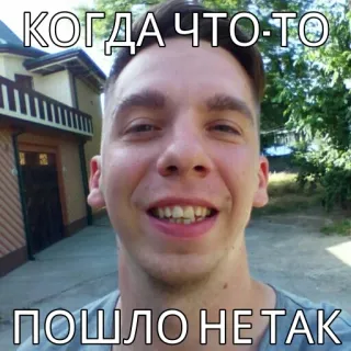 😅 969d374d КОГДА ЧТО-ТО
ПОШЛО НЕ ТАК Meme, lustig, Porträt, russisch, Text, Gesicht telegram sticker