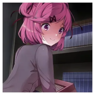 😊 2261ed12 Natsuki Doki Doki Literature Club! 动漫, 漫画, Doki Doki Literature Club, 夏树, 可爱 telegram sticker