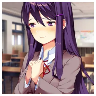 😊 83472c75 Yuri Doki Doki Literature Club! 动漫, 可爱, 女孩, 百合, Doki Doki Literature Club telegram sticker