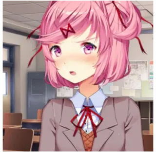 😮 b49c5465 Natsuki Doki Doki Literature Club! 动漫, 漫画, 游戏, 可爱, 学校, 卡哇伊 telegram sticker