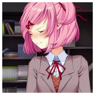 😭 b6be61f1 Natsuki Doki Doki Literature Club! 动漫, 哭泣, 悲伤, 眼泪, 夏树, 心跳文学部! telegram sticker