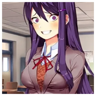 😅 f22d8447 Yuri Doki Doki Literature Club! 动漫, 漫画, 恐怖, 电子游戏, 病娇, 恐怖, 粉丝艺术 telegram sticker