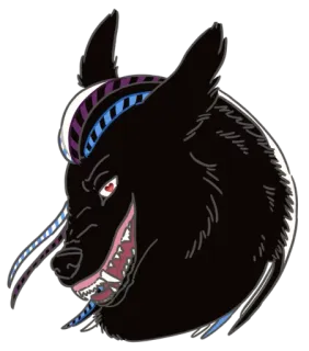 😍 08c983e9 lupo, animale, creatura, canino, peloso, arte, illustrazione telegram sticker