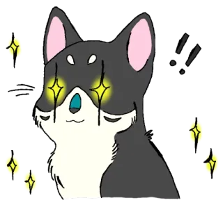 😳 a63978ba cane, carino, scintillante, brillante, felice, animale telegram sticker