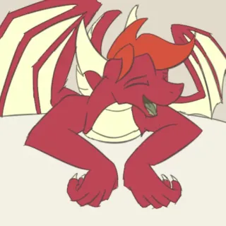 😄 0a787d76 dragão, dragão vermelho, desenho animado, criatura fantástica, animal telegram sticker