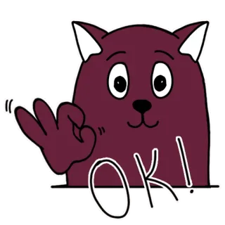 👌 fd40c58c OK! 고양이, OK, 스티커, 승인, 귀여운, 긍정적, 동의 telegram sticker