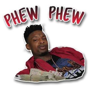 🔫 9f8767be 21 Savage PHEW PHEW 21 Savage, Rapper, Money, Phew, Celebrity whatsapp sticker
