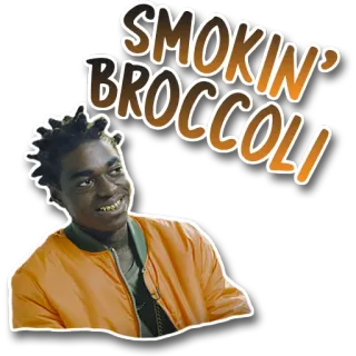 ☘ f385c996 Kodak Black SMOKIN' BROCCOLI rap, rapper, music, marijuana, cannabis whatsapp sticker