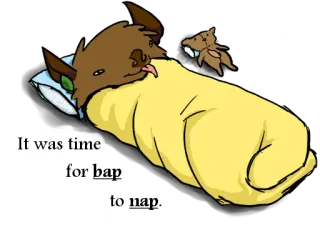 🛌 8d7ff694 It was time for bap to nap. durmiendo, lindo, perro, cama, dibujos animados telegram sticker