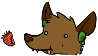 🍓 d076c154 lobo, fresa, animal, dibujos animados, lindo, peludo telegram sticker