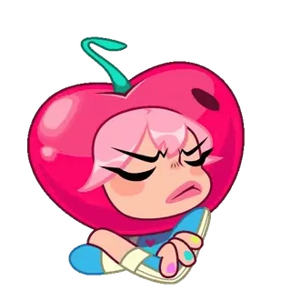 🤩 bc741808 樱桃, 卡通, 女孩, 粉色头发, 可爱, 贴纸 telegram sticker