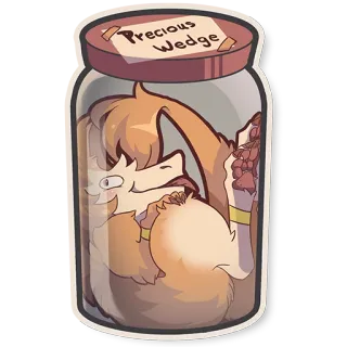 😛 3df36974 Precious Wedge bocal, animal de compagnie, chien, dessin animé, animal, coin, précieux telegram sticker