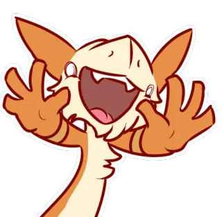 😄 6a7d663e dessin animé, monstre, joyeux, mignon, orange telegram sticker