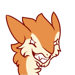 😈 99173c1f dessin animé, renard, furry, souriant, animal, mignon telegram sticker