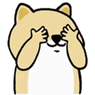 💬 0c8d39c3 perro, shiba inu, dibujo animado, escondite, lindo, pegatina, animal telegram sticker