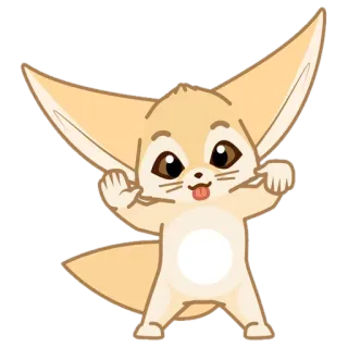 🦊 1d9f3c8c Fennec, animal, mignon, dessin animé, autocollant telegram sticker