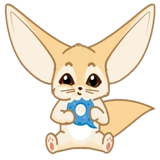 🦊 3e8a6041 renard fennec, donut, mignon, animal, kawaii, autocollant telegram sticker