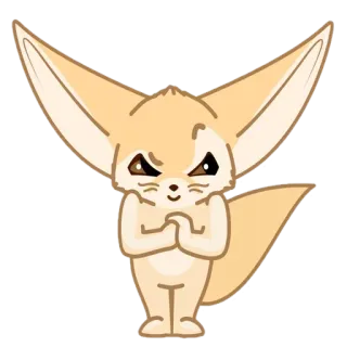 🦊 442034b5 Fennec, Dessin animé, Animal, Mignon, Renard, Renard du désert, Drôle telegram sticker