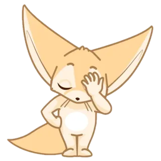 🦊 a21f37f1 renard fennec, dessin animé, déception, expression, mignon, animal, kawaii telegram sticker