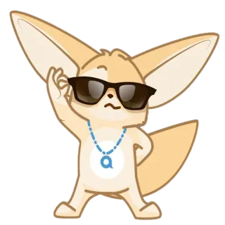 🦊 f95d9357 fennec, lunettes de soleil, dessin animé, animal, mignon telegram sticker