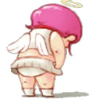 😞 9a2338e9 anjo, fofo, desenho animado, auréola, asas whatsapp sticker