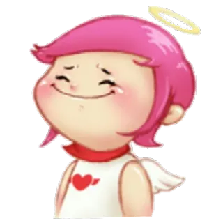 😊 ac240cd1 anjo, fofo, auréola, asas, desenho animado, coração whatsapp sticker