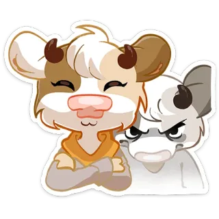 ☺️ 28ebc9a9 mucca, animale, cartone animato, carino, peloso, adesivo telegram sticker
