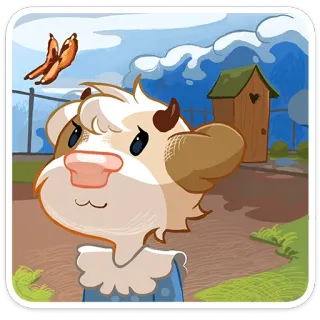 🦋 75245e1d mucca, farfalla, cartone animato, fattoria, animale telegram sticker