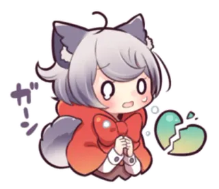 😥 d803a810 ガン Anime, Triste, Coeur brisé, Dessin animé, Mignon, Art numérique, Fille whatsapp sticker