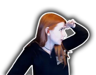 🙄 36713174 女性, 見ている, 赤い髪, 人, ポートレート, ステッカー telegram sticker