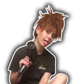 😛 e6e19072 ティーン, ヘアドライヤー, 舌出し, 屋内, 人 telegram sticker