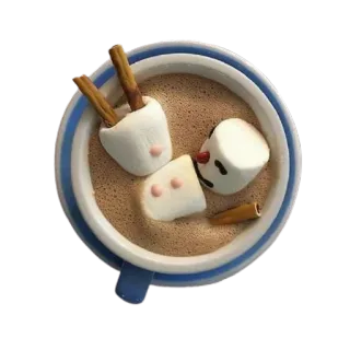 🌟 39bbda12 cokelat panas, marshmallow, minuman, musim dingin, hangat, manis whatsapp sticker