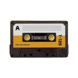 📼 46ca9e45 FREE PSD MOCKUP Kaset, Audio, Musik, Vintage, Retro, Teknologi, T-120 whatsapp sticker