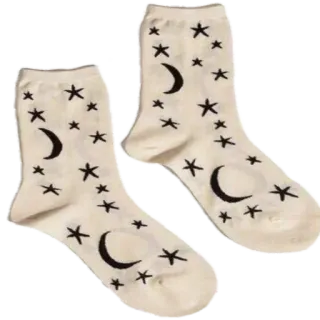 🧦 4eebf48d kaus kaki, bulan, bintang, pakaian, mode, aksesoris whatsapp sticker