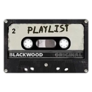 📼 8449e270 PLAYLIST kaset, daftar putar, musik, retro, vintage, blackwood, asli whatsapp sticker