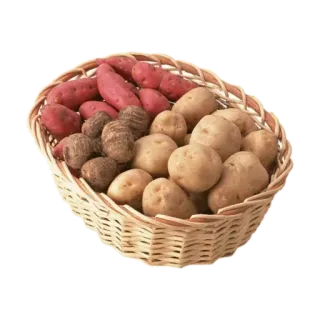 🍠 8866f5cd kentang, ubi jalar, talas, keranjang, makanan, sayuran, umbi-umbian whatsapp sticker