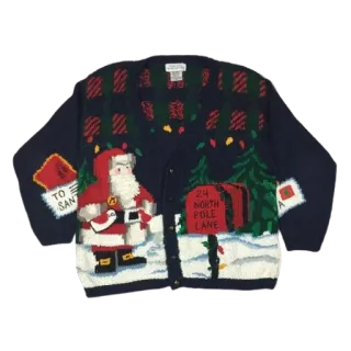 🌟 9ae24c61 Santa TO SANTA, 24 NORTH POLE LANE natal, santa claus, kutub utara, sweter, liburan, meriah, musim dingin whatsapp sticker