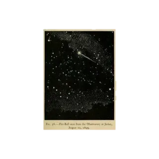 🌌 d2c4cba5 Fig. 56. - Fire-Ball seen from the Observatory at Jersey, August 10, 1899. bola api, astronomi, observatorium, Jersey, 1899, meteor, langit malam, bintang whatsapp sticker