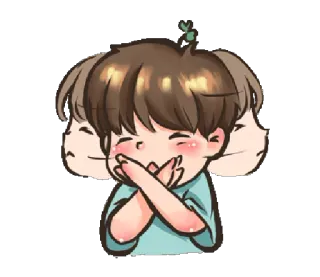 🙅 10e4a6d5 Kreskówka, Chłopiec, Szczęśliwy, Słodki, Anime telegram sticker