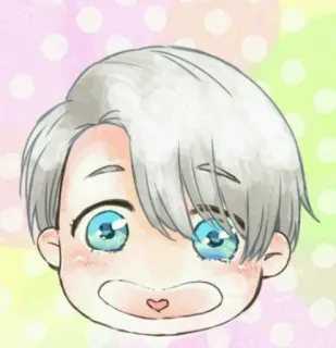 ❄️ cfd995df Animé, Manga, Mignon, Dessin animé, Portrait, Aquarelle, Autocollant whatsapp sticker